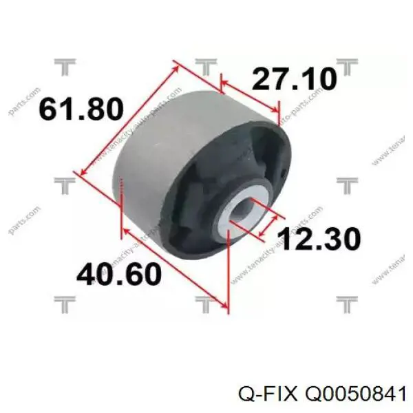 Сайлентблок траверси кріплення заднього редуктора, передній Q0050841 Q-fix