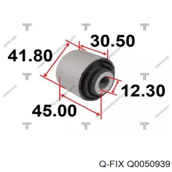 Q0050939 Q-fix Сайлентблок тяги поперечної, задньої підвіски