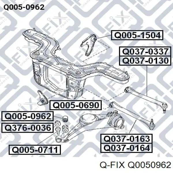 Сайлентблок заднього важеля, передній Q-fix Q0050962 ціна, від 8.38 USD