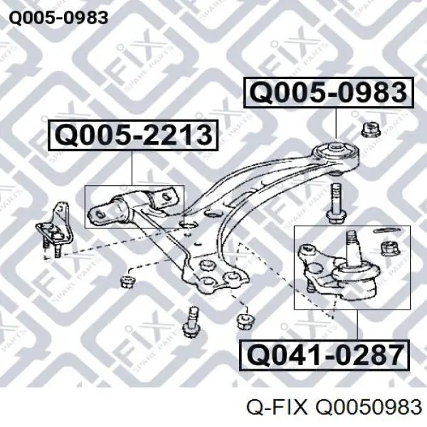 Сайлентблок переднього нижнього важеля Q0050983 Q-fix