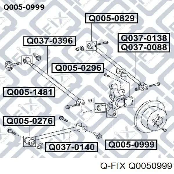 Сайлентблок цапфи задньої Q-fix Q0050999 ціна, від 5.02 USD