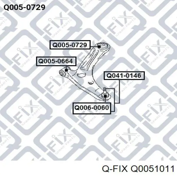 Сайлентблок заднього поперечного важеля, зовнішній Q-fix Q0051011 ціна, від 7.07 USD