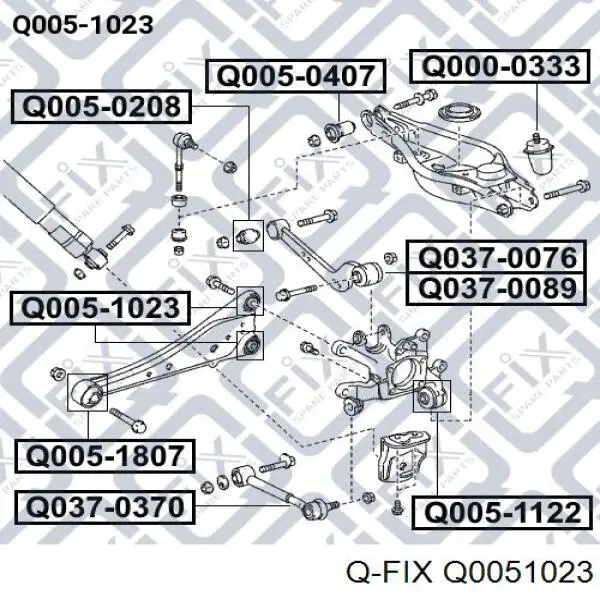 Сайлентблок заднього поздовжнього важеля, задній Q0051023 Q-fix