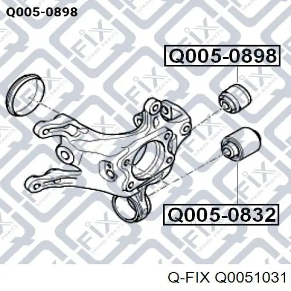 Q0051031 Q-fix Втулка кріплення рульової рейки, ліва