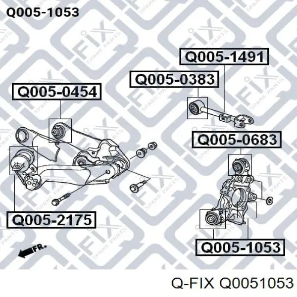 Сайлентблок цапфи задньої Q-fix Q0051053 ціна, від 17.34 USD