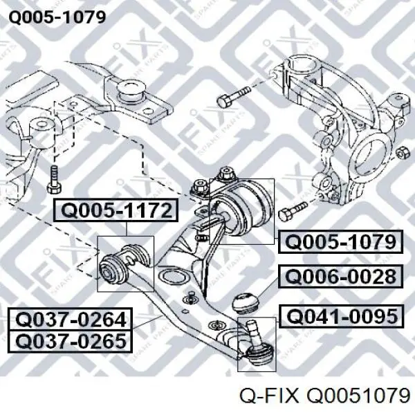 Сайлентблок переднього важеля Q0051079 Q-fix