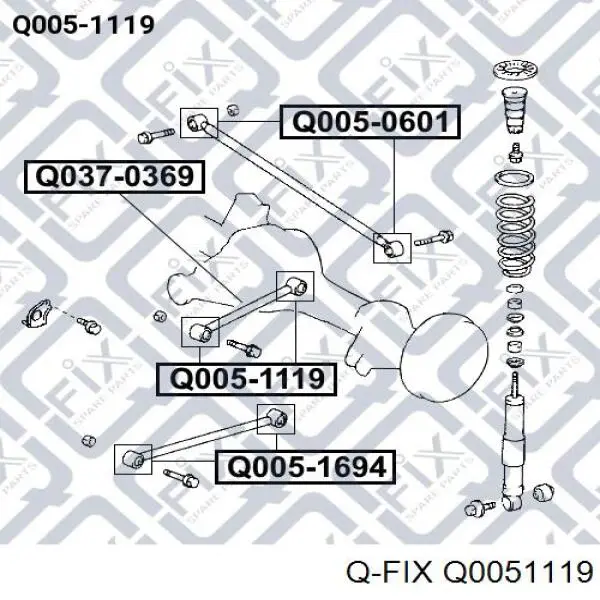 Сайлентблок заднього поздовжнього верхнього важеля Q0051119 Q-fix