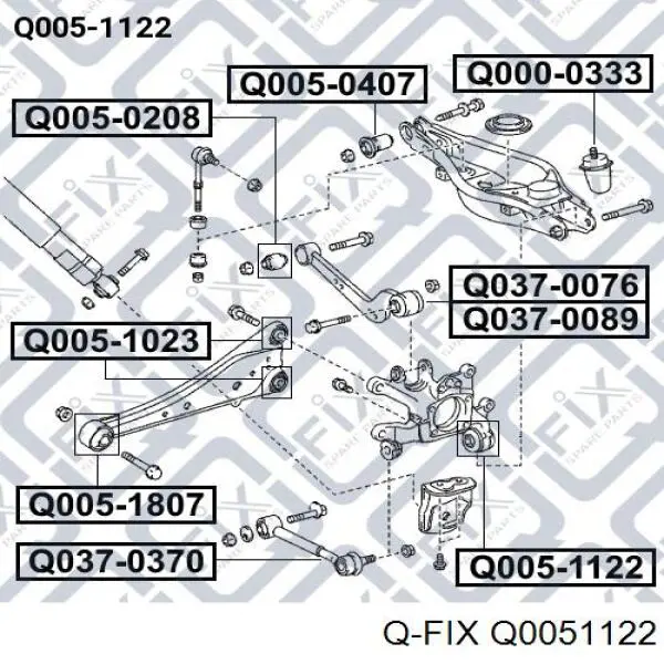 Сайлентблок цапфи задньої Q-fix Q0051122 ціна, від 17.44 USD