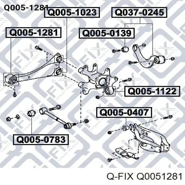 Сайлентблок заднього поздовжнього важеля, передній Q0051281 Q-fix