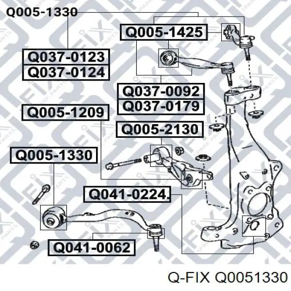 Сайлентблок переднього важеля Q0051330 Q-fix