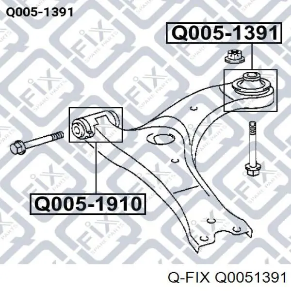 Сайлентблок переднього нижнього важеля Q0051391 Q-fix