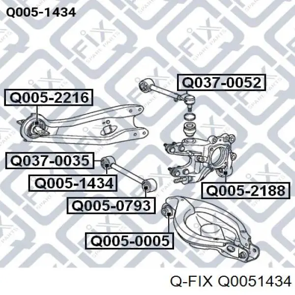 Сайлентблок заднього поперечного важеля, внутрішній Q0051434 Q-fix