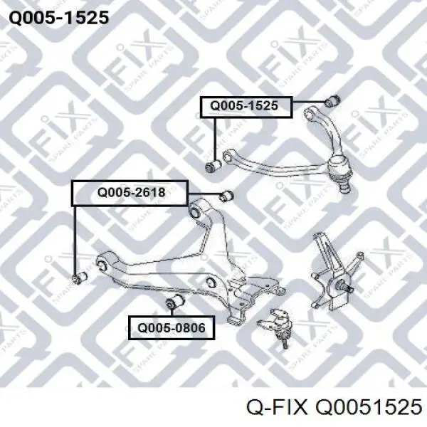 Сайлентблок переднього верхнього важеля Q-fix Q0051525 ціна, від 4.76 USD