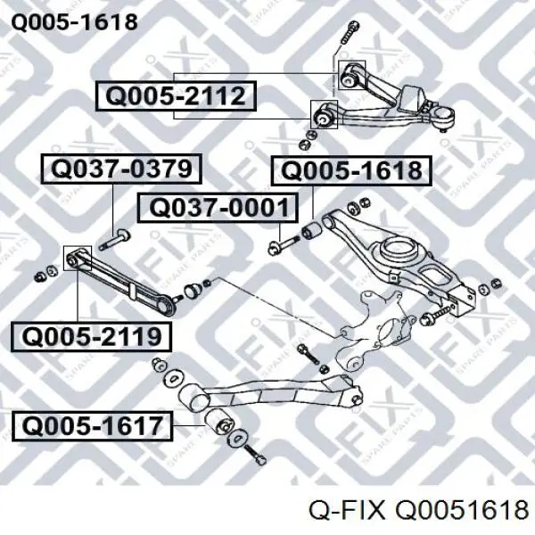 Сайлентблок заднього нижнього важеля Q0051618 Q-fix