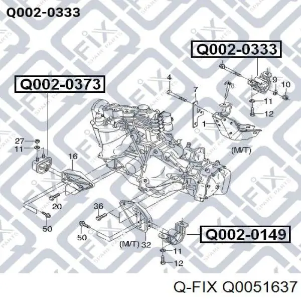 Q0051637 Q-fix Сайлентблок балки моста