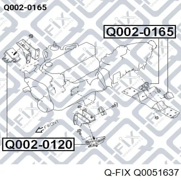 Сайлентблок задньої балки Q0051637 Q-fix