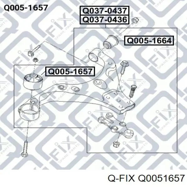 Сайлентблок переднього нижнього важеля Q0051657 Q-fix