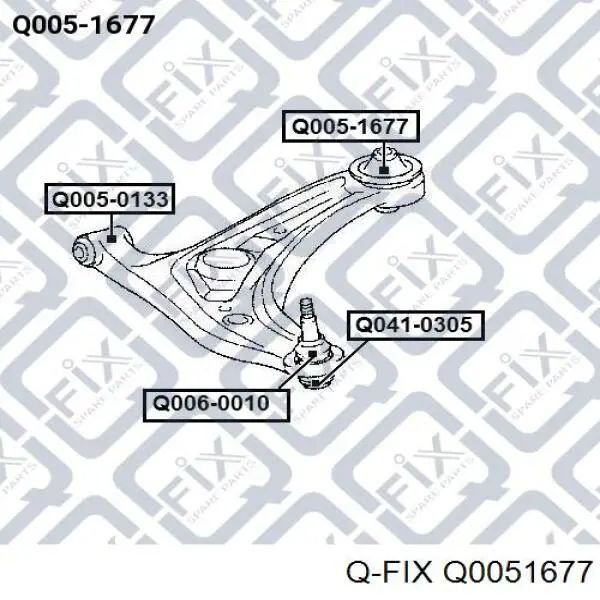 Сайлентблок переднього важеля Q0051677 Q-fix