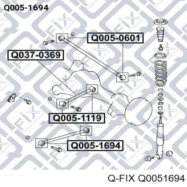 Сайлентблок задньої поздовжньої тяги Q0051694 Q-fix