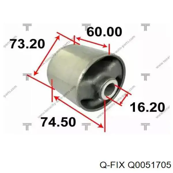 Сайлентблок заднього поздовжнього нижнього важеля Q0051705 Q-fix
