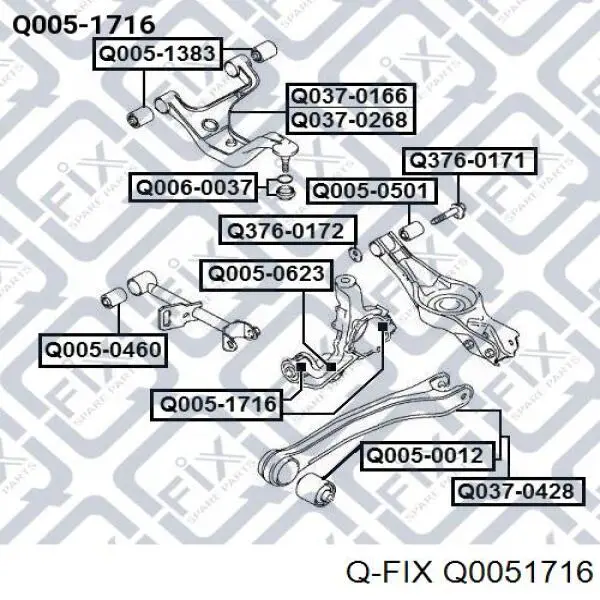 Сайлентблок цапфи задньої Q-fix Q0051716 ціна, від 7.91 USD