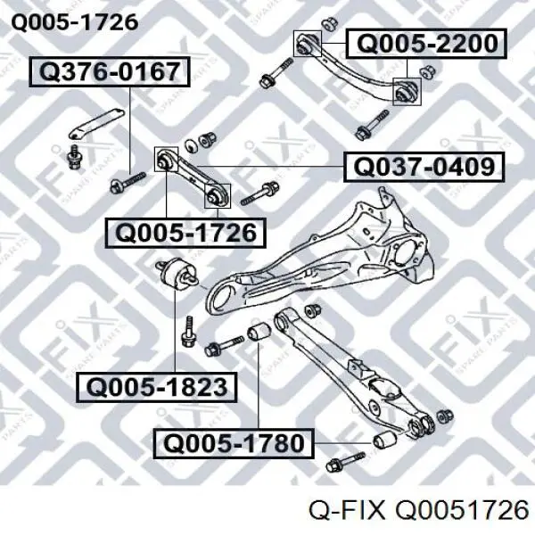 Сайлентблок тяги поперечної, задньої підвіски Q0051726 Q-fix