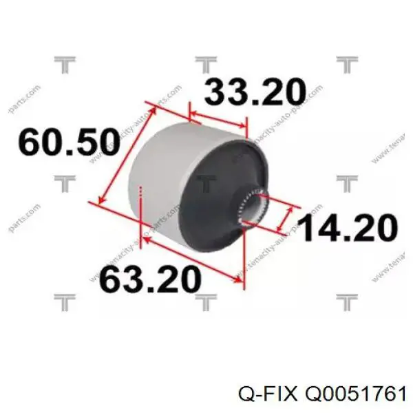 Сайлентблок нижнього важеля передньої підвіски Q-fix Q0051761 ціна, від 6.34 USD