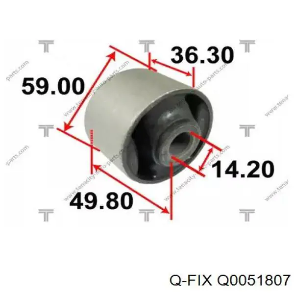 Сайлентблок заднього поздовжнього важеля, передній Q-fix Q0051807 ціна, від 8.61 USD