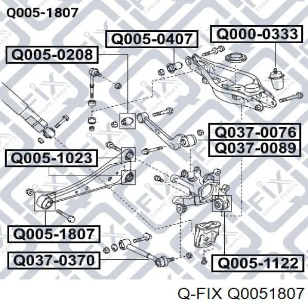 Сайлентблок заднього поздовжнього важеля, передній Q0051807 Q-fix