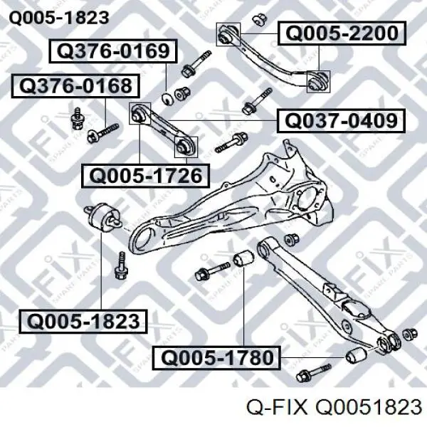 Сайлентблок заднього поздовжнього важеля, передній Q0051823 Q-fix