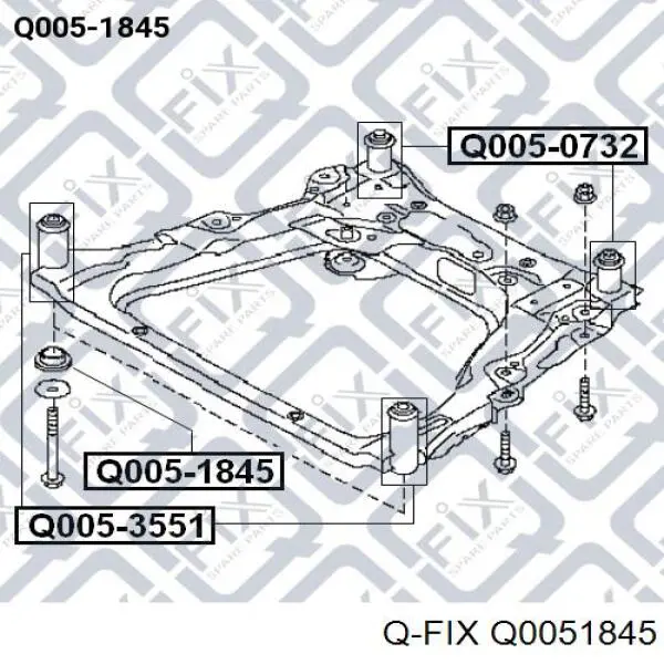 Q0051845 Q-fix сайлентблок передній балки/підрамника