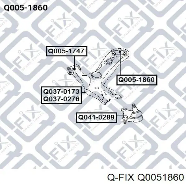 Сайлентблок нижнього важеля передньої підвіски Q-fix Q0051860 ціна, від 7.84 USD