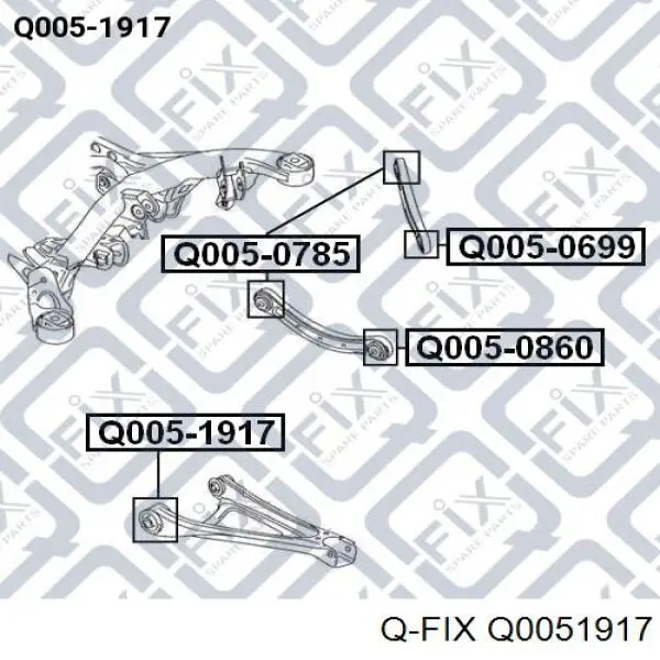 Купити Q0051917 Q-fix Сайлентблок заднього нижнього важеля