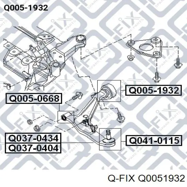 Сайлентблок переднього нижнього важеля Q0051932 Q-fix