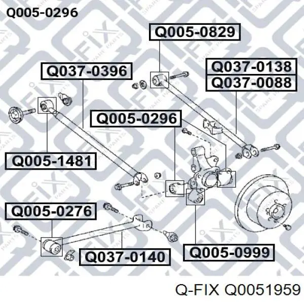 Сайлентблок цапфи задньої Q0051959 Q-fix