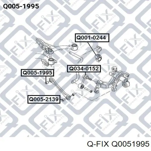 Q0051995 Q-fix Сайлентблок заднього поперечного важеля, внутрішній