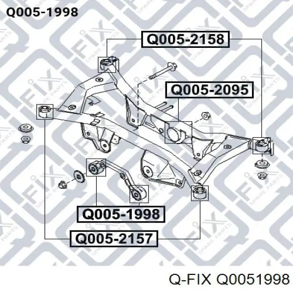 Купити Q0051998 Q-fix Сайлентблок траверси кріплення заднього редуктора, передній
