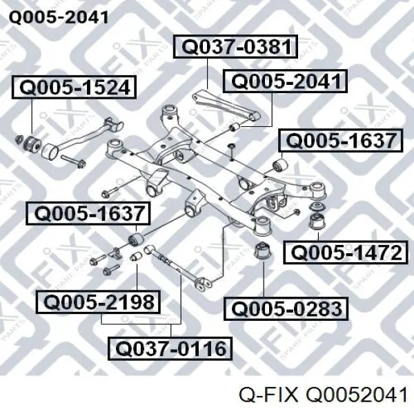 Сайлентблок заднього поперечного важеля Q0052041 Q-fix