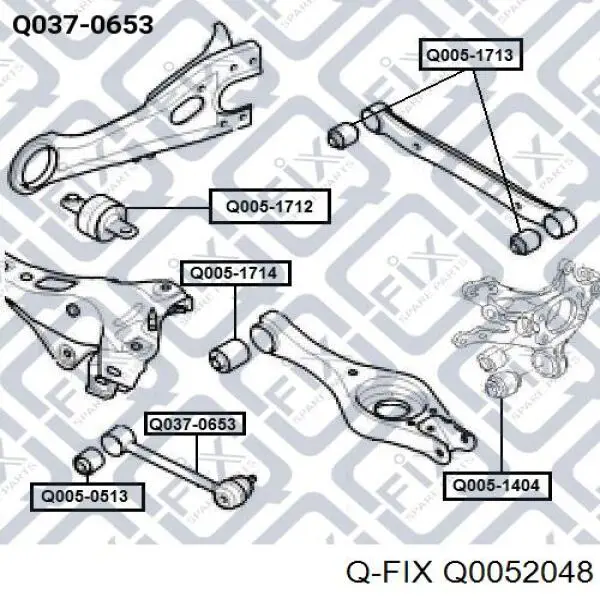 Сайлентблок заднього поперечного важеля Q0052048 Q-fix