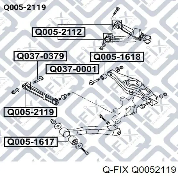 Сайлентблок заднього поперечного важеля, внутрішній Q0052119 Q-fix