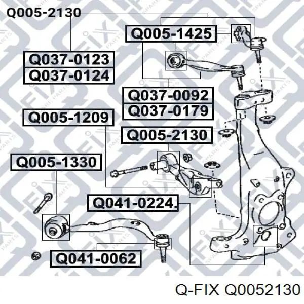 Сайлентблок нижнього важеля передньої підвіски Q-fix Q0052130 ціна, від 18.39 USD