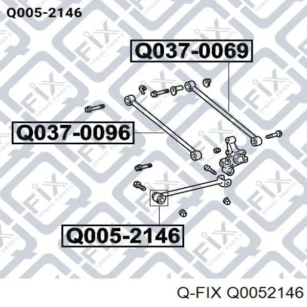 Сайлентблок задньої поздовжньої тяги Q0052146 Q-fix