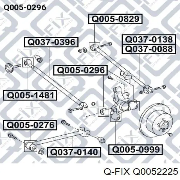 Q0052225 Q-fix Сайлентблок тяги поперечної, задньої підвіски