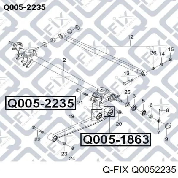 Сайлентблок заднього нижнього важеля Q-fix Q0052235 ціна, від 6.30 USD