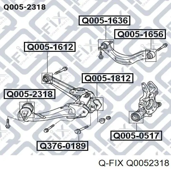 Сайлентблок заднього нижнього важеля Q-fix Q0052318 ціна, від 25.75 USD