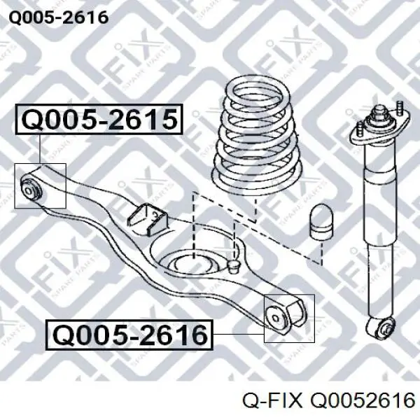 Сайлентблок заднього нижнього важеля Q-fix Q0052616 ціна, від 12.01 USD
