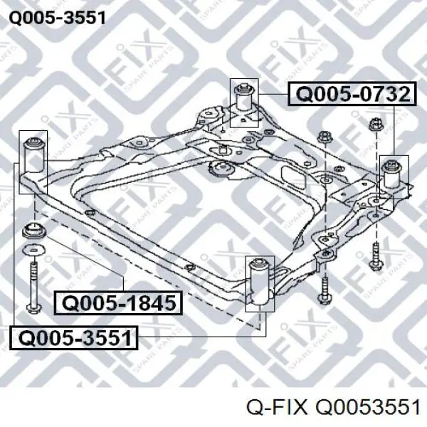 Сайлентблок передній балки/підрамника Q0053551 Q-fix