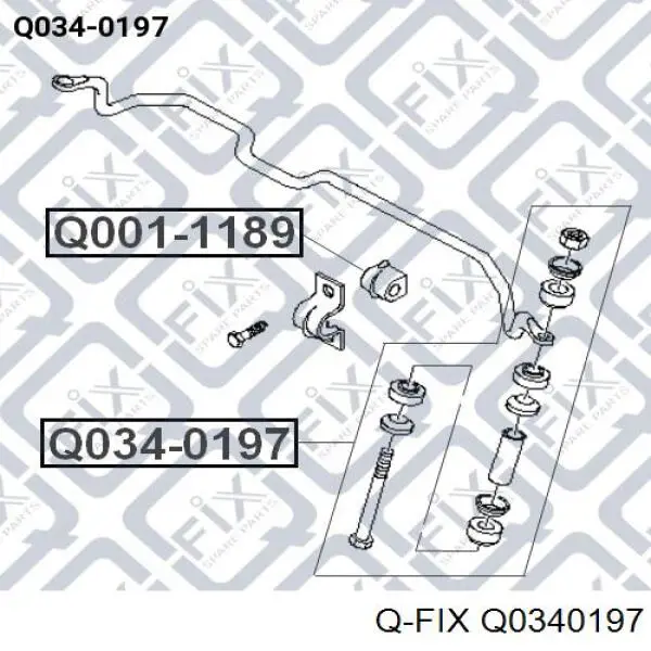 Втулка стійки переднього стабілізатора Q0340197 Q-fix