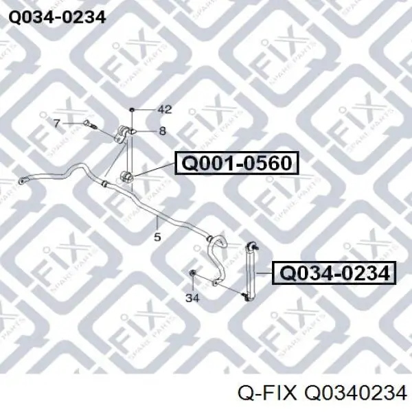 Q0340234 Q-fix Тяга переднього стабілізатора