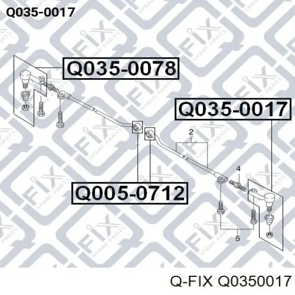 Накінечник рульової тяги, зовнішній Q0350017 Q-fix